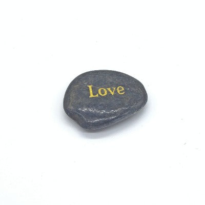 "Love" Etched River Rock