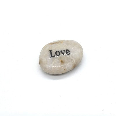 "Love" Etched River Rock