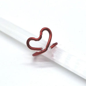 Adjustable Red Wire Heart Ring