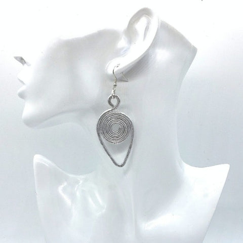 Large Silver Vortex Earrings