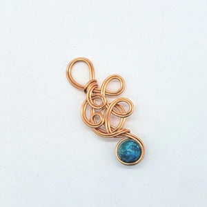 Swirl Pendant with Copper and Turquoise