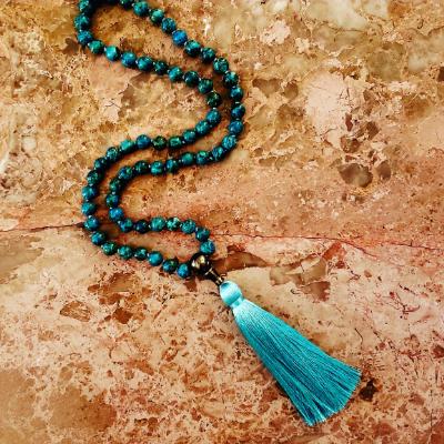 Turquoise Mala with Pyrite Guru Bead