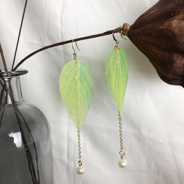 Green Leaves Earrings