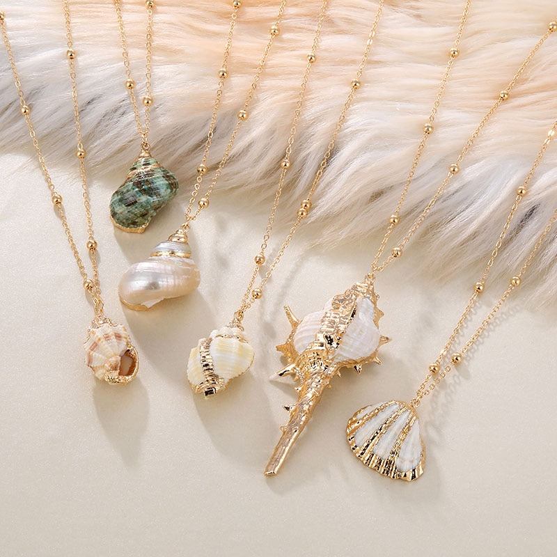 Bohemian Seashell Necklace Collection – Queen Bee Crystals